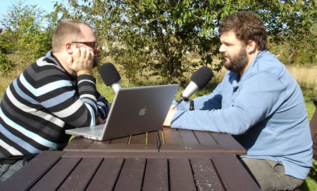 Recording the podcast outside